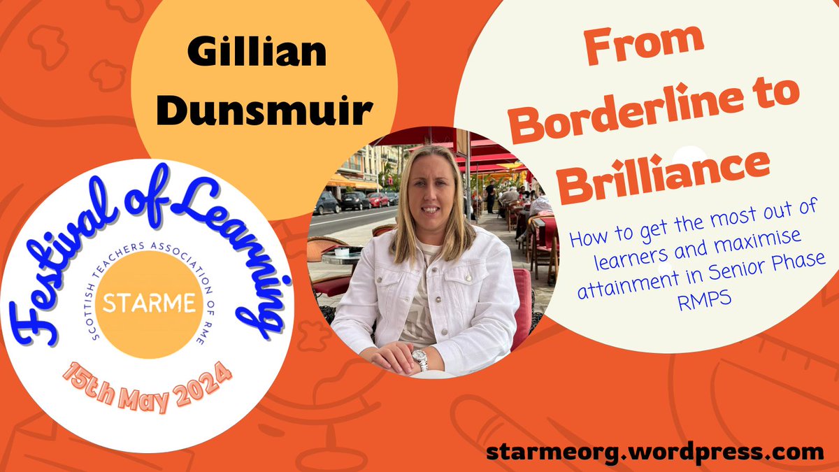 Thrilled to announce Gillian Dunsmuir, Stewarton Academy, as a keynote speaker at #STARME24!  Her session "From Borderline to Brilliance" explores maximizing attainment in Senior Phase RMPS. Learn more &amp; get tickets: buff.ly/4aNwLIP