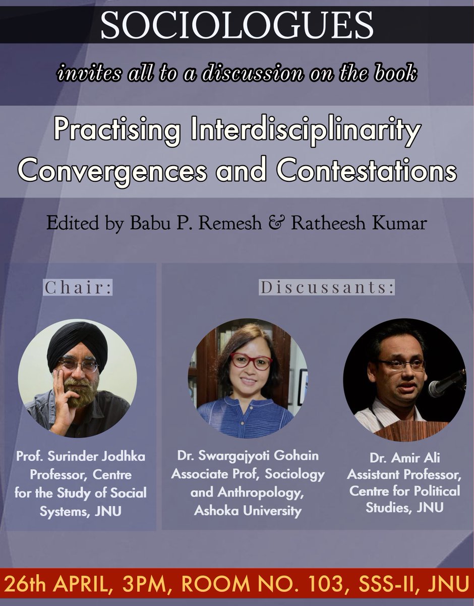 sociologuesCSSS's tweet photo. You are cordially Invited to the Book Discussion 🙏🙏

#JNU 
#CSSS
#Sociologues https://t.co/pMmH2ygvvK