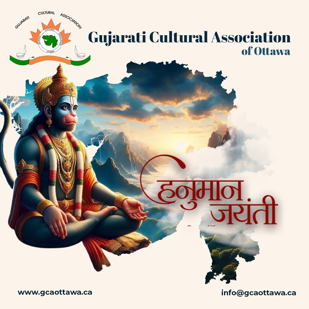 gcaottawa's tweet photo. Gujarati Cultural Association of Ottawa wishes you all a very Happy Hanuman Jayanti. 🙏🏼

May the divine grace of Lord Hanuman protect you from all evils and lead you towards prosperity. https://t.co/XMH8DnyXkp
