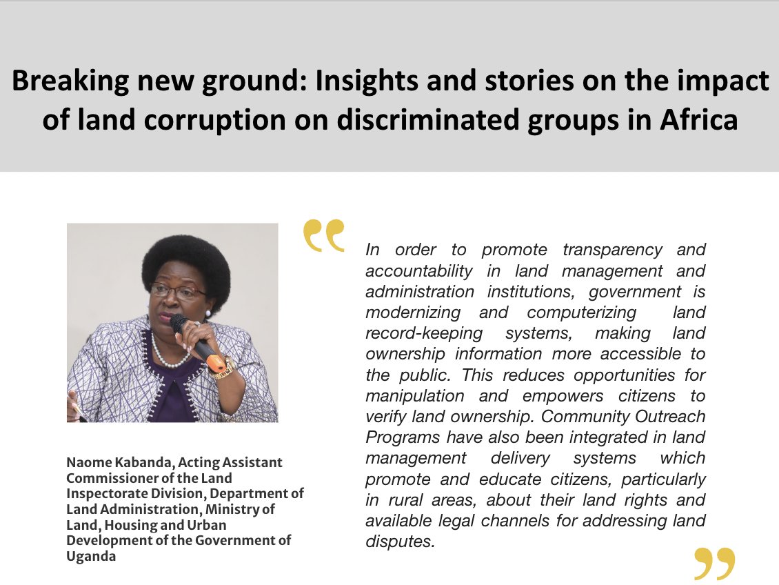Our webinar on the impact of #landcorruption on discriminated groups in #Africa has begun with @anticorruption @Corruption_SA @EqualRights @KabandaNaome @KiburiSharon @witschinaafrica You can still join us by clicking here 👉 landportal.org/event/2024/03/…
