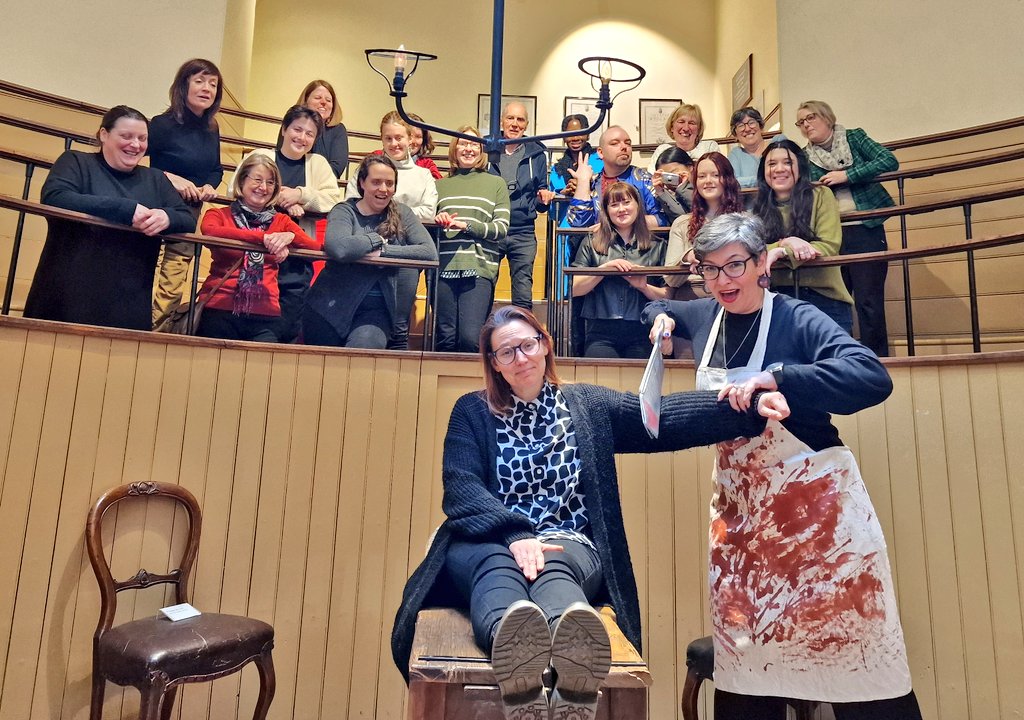 Sarah_E_Corn's tweet image. There were speeches, leeches, gin, laughter, and tears! 

What a lovely send-off from this wonderful lot last night! I'm going to miss them all so much. Thank you to everyone @OldOpTheatre for making my time there so special.  
❤️ 😍 💙 🥰 💜