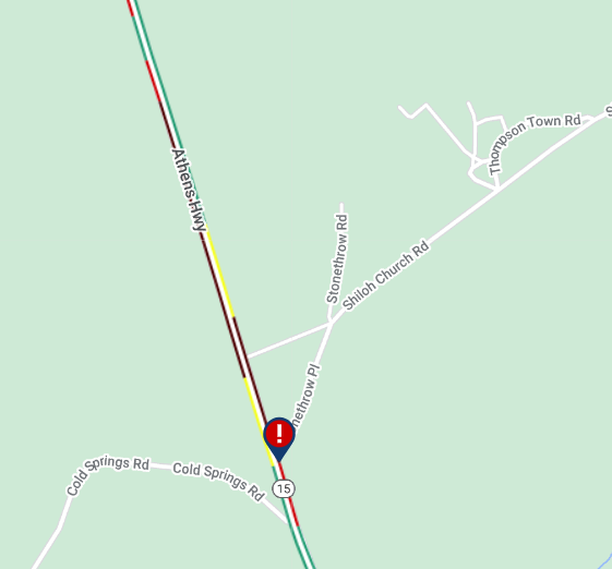 GREENE CO. - All lanes blocked on SR 15 in both directions at Shiloh Rd. due to a crash. Seek alt. routes. #GreeneCounty Est. clear time: 10am Check 511ga.org for updates: 511ga.org/EventDetails/I…