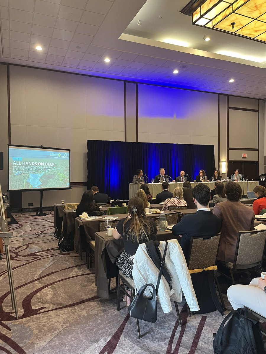 lisaerdle's tweet photo. Full room sharing lessons tackling plastic pollution - local, state, and federal perspectives informing global action at INC-4. Sub-national actors have a role to play in a global plastics treaty. Great panel led by @OurOcean and @nature_org. https://t.co/M7Z4fd0Rvx