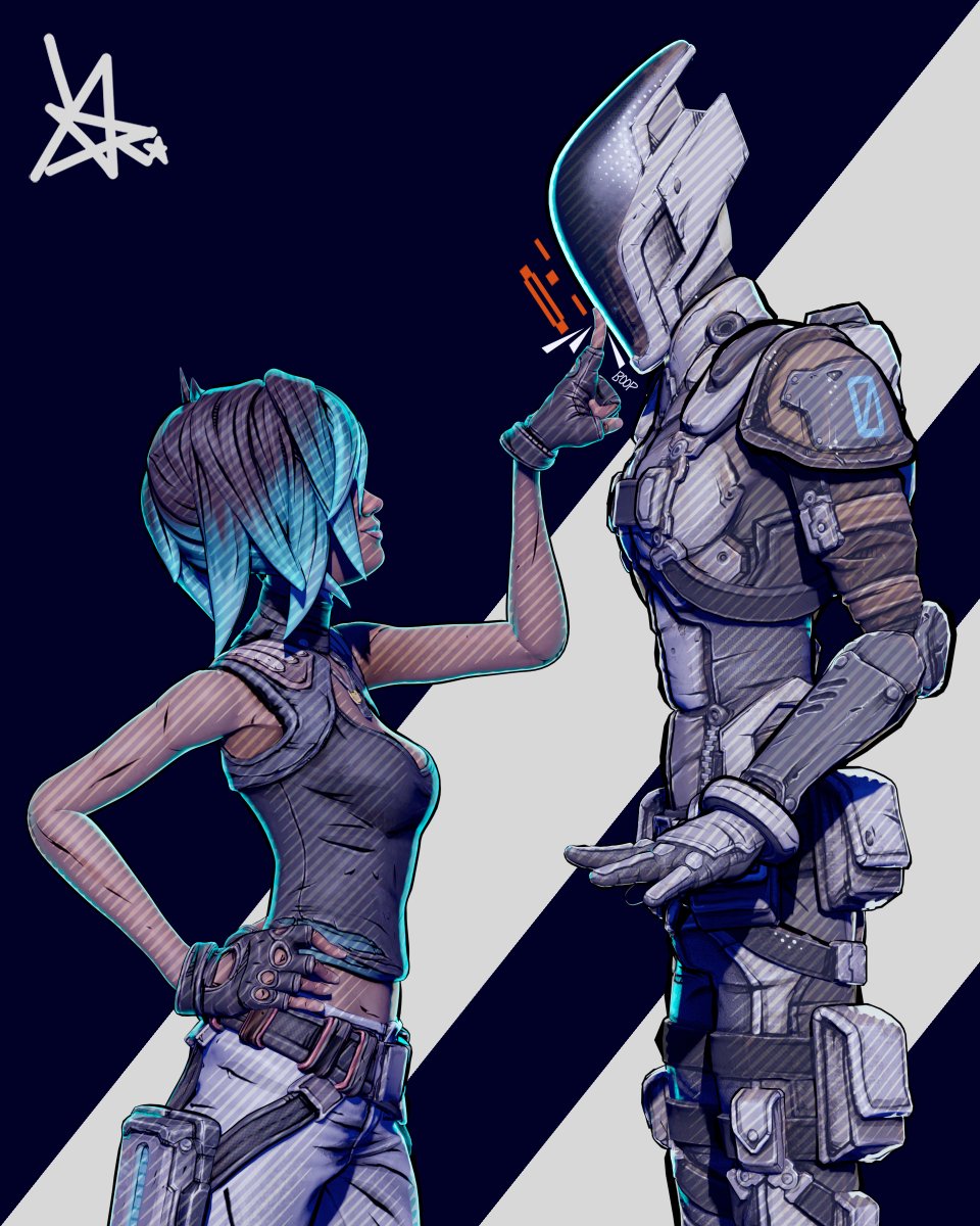Blender} Zer0 x Lorelai thingy which I'll never finish! And I'm too lazy to  add bg. #3dart #3dartwork #art #Borderlands, image size:960x1200