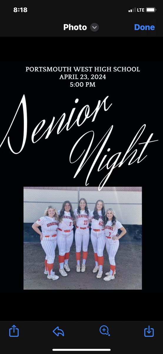 PWHS Senator Softball tweet media