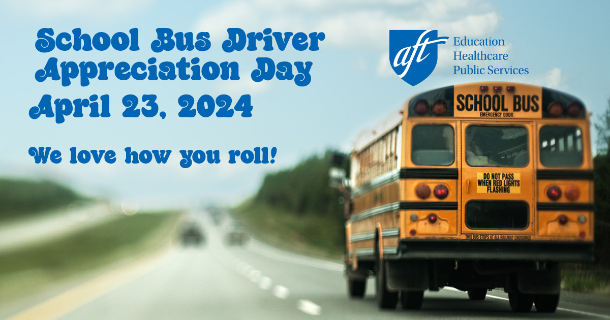 Beep beep! It's #NationalSchoolBusDriverDay! Today and every day, we celebrate and thank the incredible school support professionals who get students, school work, food, WiFi, and more to and from school safely. Thank you for all that you do. @PSRP_AFT #PSRPproud