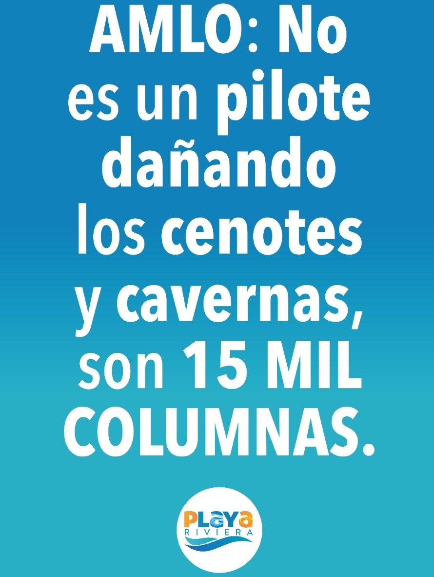 PlayaRiviera's tweet photo. Señor presidente: el daño que está causando a nuestros cenotes, al agua y ecosistema es irreversible. @lopezobrador_ https://t.co/EmPxL1IWnG