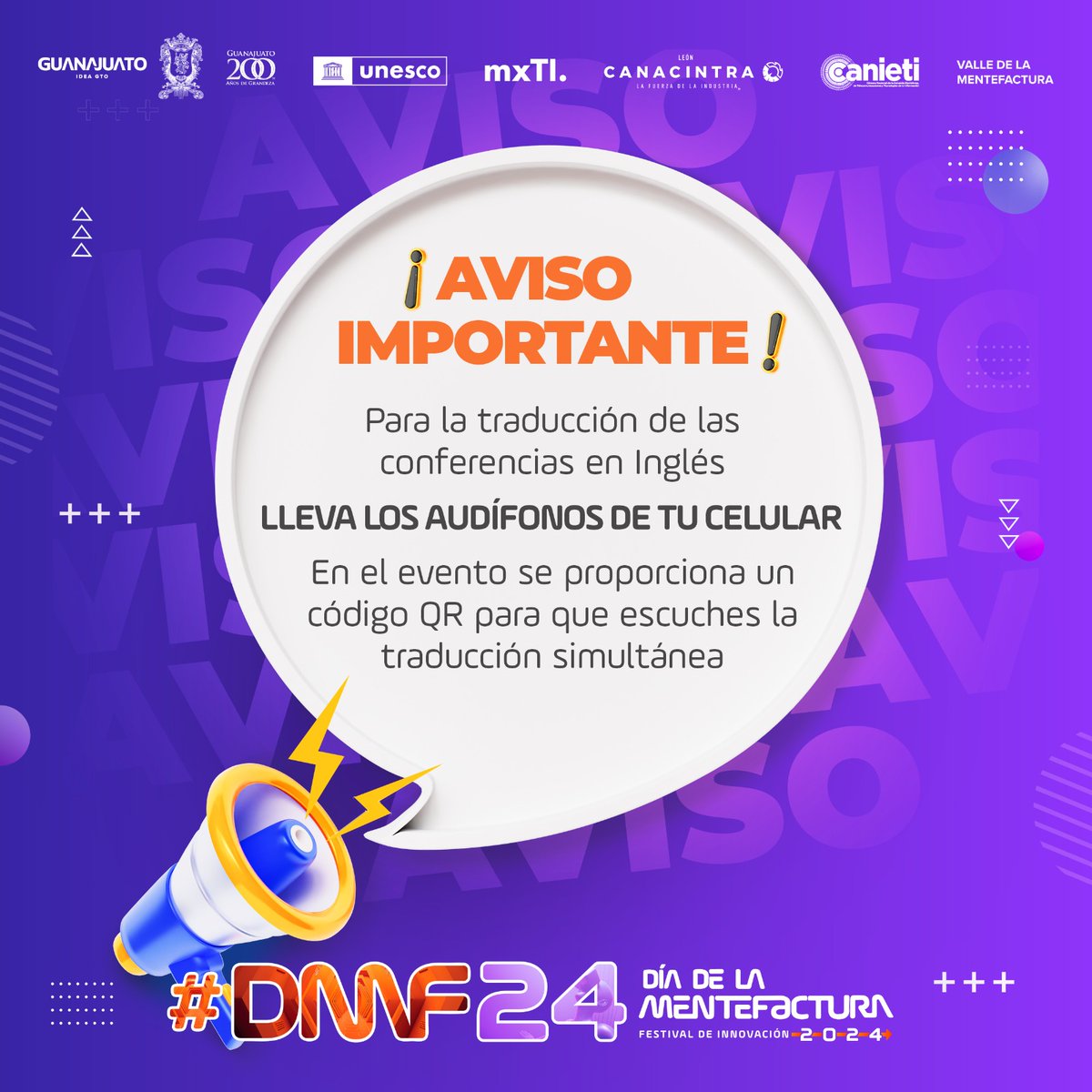 😃 ESTAMOS A UN DÍA DEL DMF24‼️ Toma en cuenta por favor 🙏🏼 la siguiente información para que puedas aprovechar al 💯% todas nuestras conferencias. Ayúdanos a pasar la voz 🗣️ #DMF24