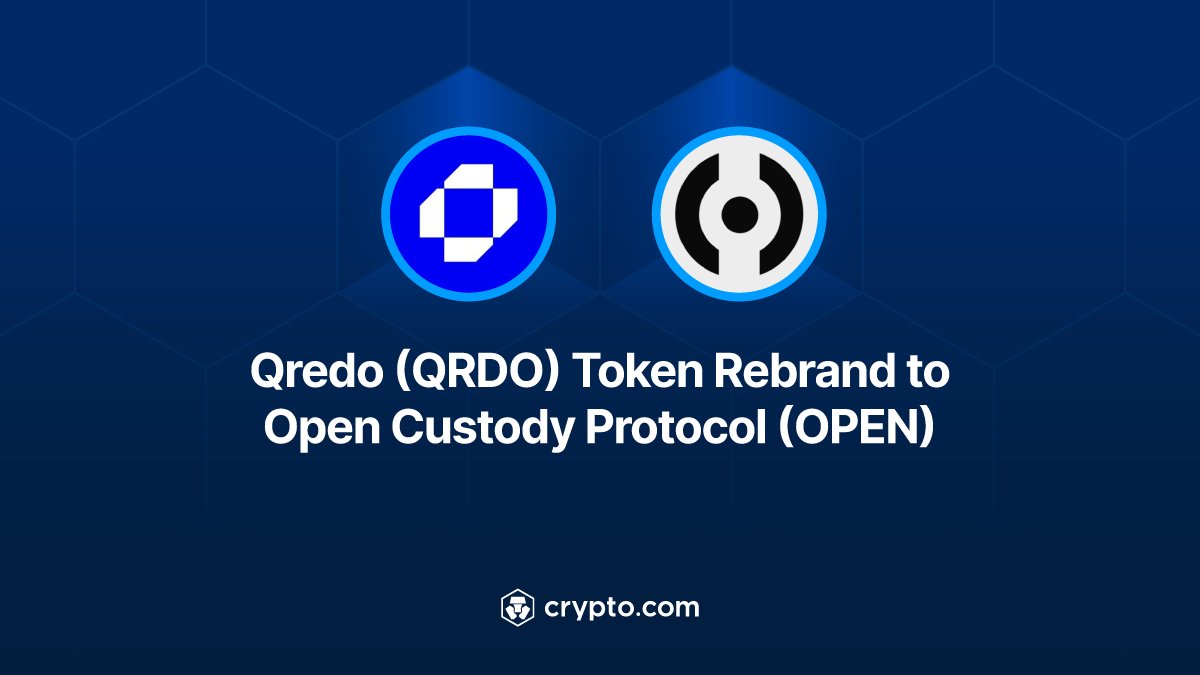 Tweet: 🚨https://t.co/hcDm4vdblb will be supporting the Qredo ($QRDO) token  rebranding to Open Custody Protocol (OPEN) ℹ️ERC-20 and Cronos-based $QRDO  will be delisted from the https://t.co/hcDm4vdblb App and Exchange and  $OPEN will be