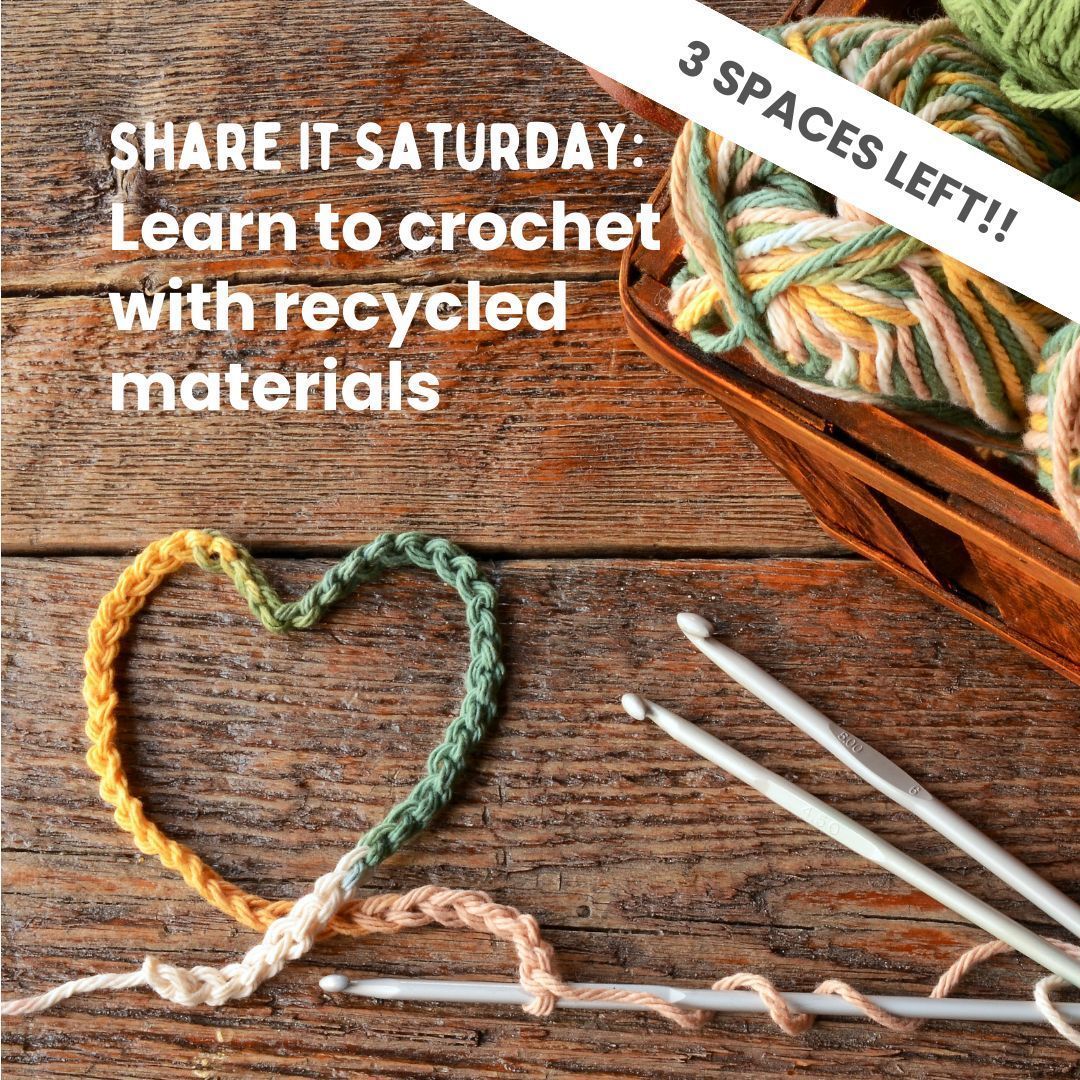 3 SPACES LEFT on our in-person workshop: 'Learn to crochet with recycled materials' coming up on Saturday 25th May, 10:30 AM at Railway Gardens! ✨ Find out more and book! 👉 buff.ly/43N1LWS? #cardiff #splott #thingstodo