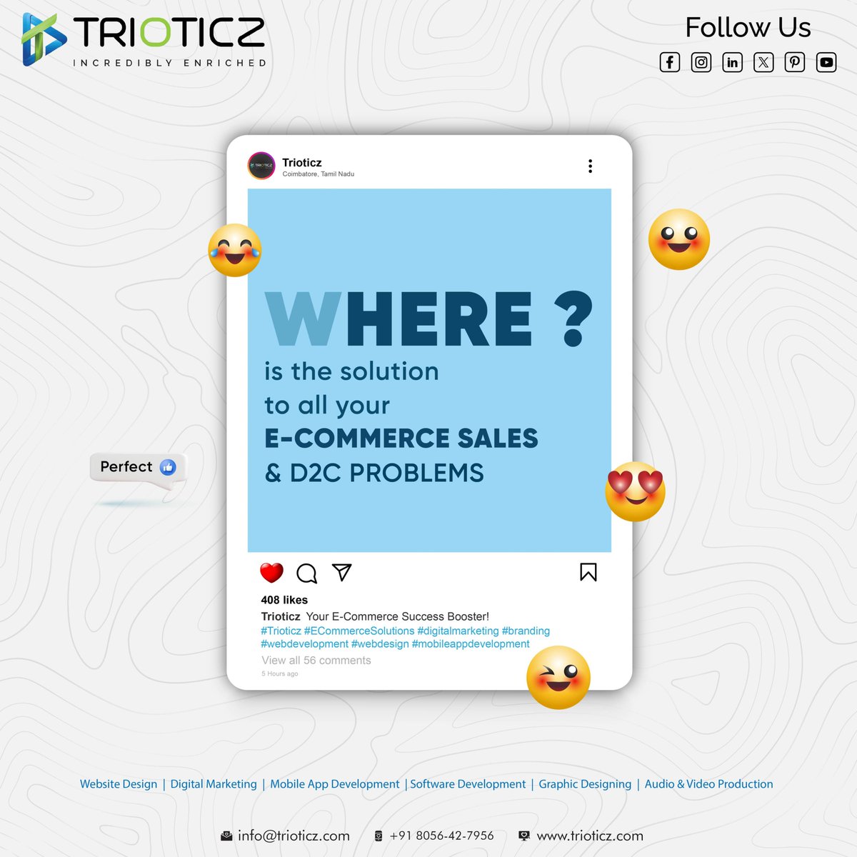 Future-proof your business with our forward-thinking approach to ecommerce development and branding.

Stay ahead of the competition in today's dynamic digital landscape. 🚀

#EcommerceDevelopment #BrandingStrategy #digitalmarketing #seo #ecommerceseoservices #trioticz