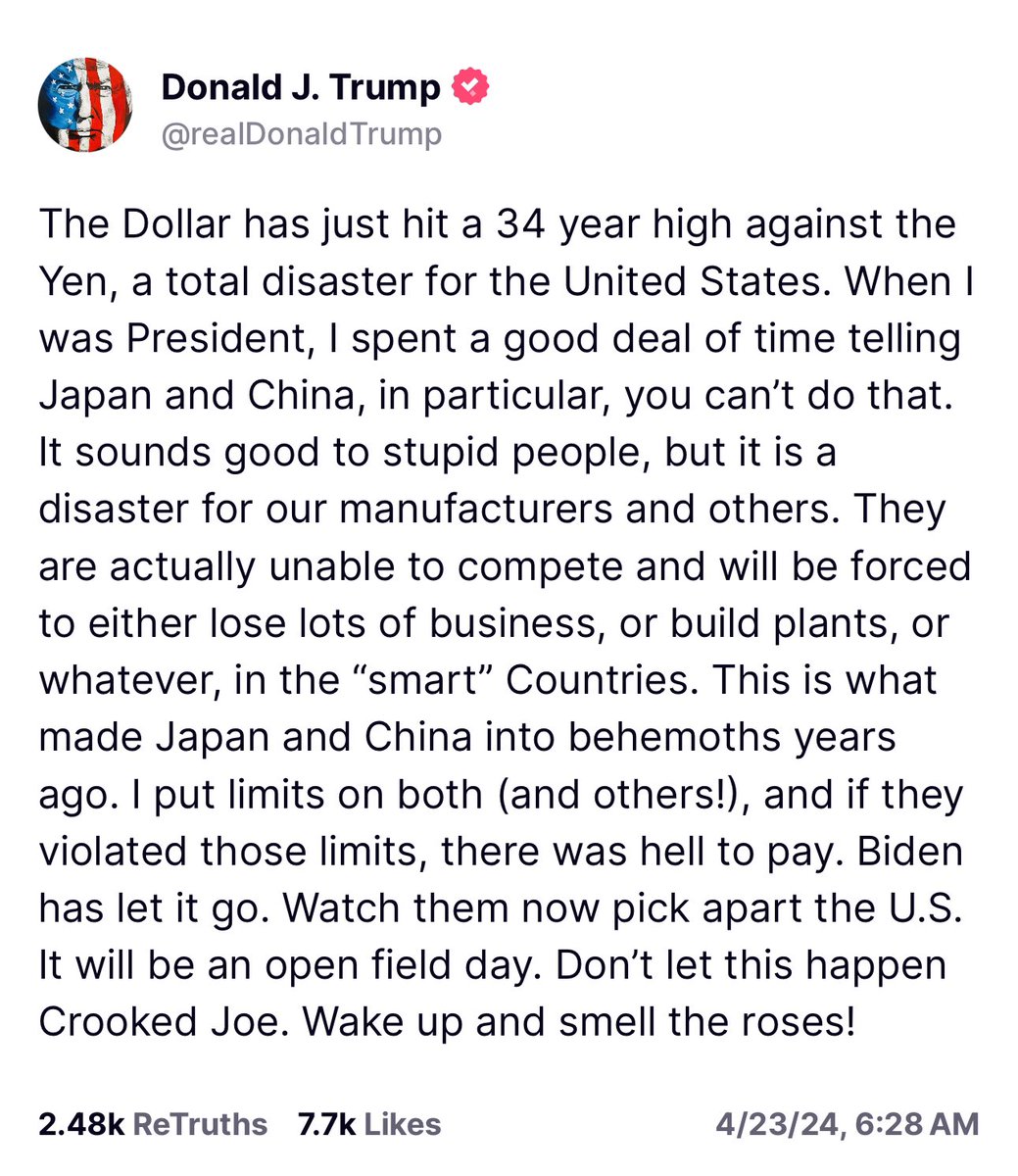 President Trump, on his way to Day 6 of his trial in NYC this morning, expresses more leadership and commands more respect in a single Truth Social post than @JoeBiden has and does during an entire day as the illegitimate occupant of the White House. WE NEED TRUMP BACK NOW!