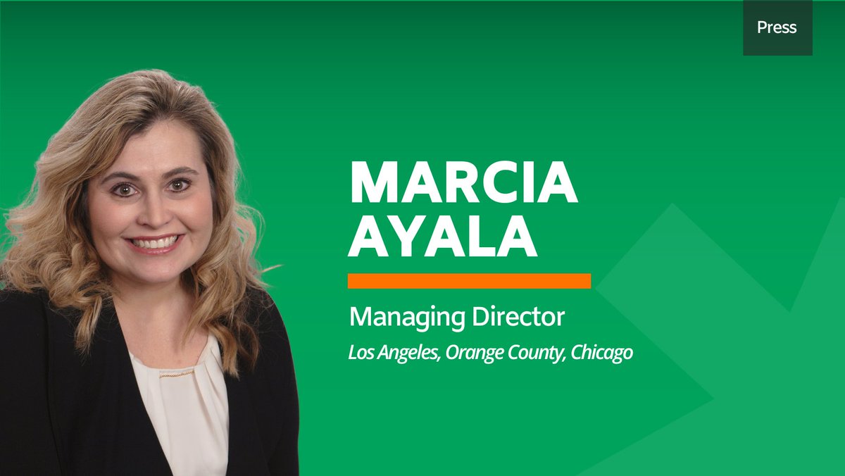 DLCofAddisonGrp's tweet photo. We're excited to share that Marcia Ayala was recently promoted to Managing Director of DLC in the Los Angeles, Orange County and Chicago markets. After 6 years leading the Chicago team, this extends Marcia's leadership role to 2 additional markets. https://t.co/5iL815NjZA https://t.co/hmvy8Vk8KK