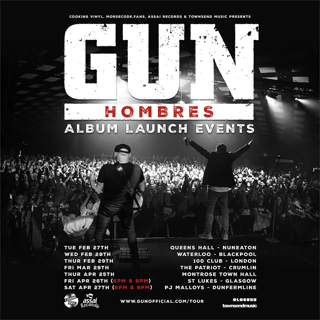 Gunettes and Gunners we are NOT. DONE. YET!! After a mad couple weeks we're going to be in Montrose, Glasgow and Dunfermline for the final set of Hombres launch shows. Full electric, louder than a jumbo jet ✈️😂 Remaining tickets: gunofficial.co.uk/tour