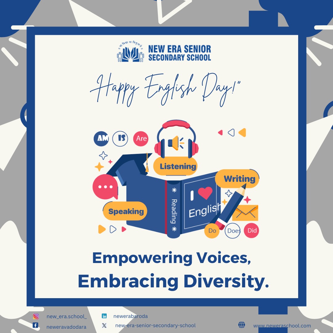 newerabaroda's tweet photo. Happy English Day! May this day be filled with words that inspire, stories that captivate, and the joy of language that connects us all.
#NewEraSeniorSecondarySchool #NESSS #newerarocks #VadodaraNewsOnline #vadodaranews #englishlanguageday #paruluniversity https://t.co/UlbUpOGJ2S