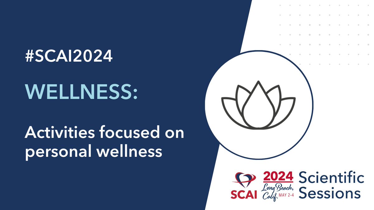 Keep your mind and body healthy at #SCAI2024 with organized cardio and yoga each morning of the meeting. We will also have meditation times available where you can find inner peace between sessions. ➡️View the wellness program: ow.ly/fuG550RkaUG #SCAIWellness