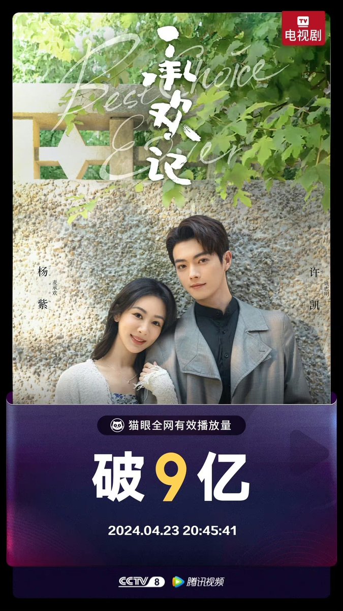 Congratulations to #BestChoiceEver #yangzi #xukai for exceeded 900 million views in Maoyan Professional Edition