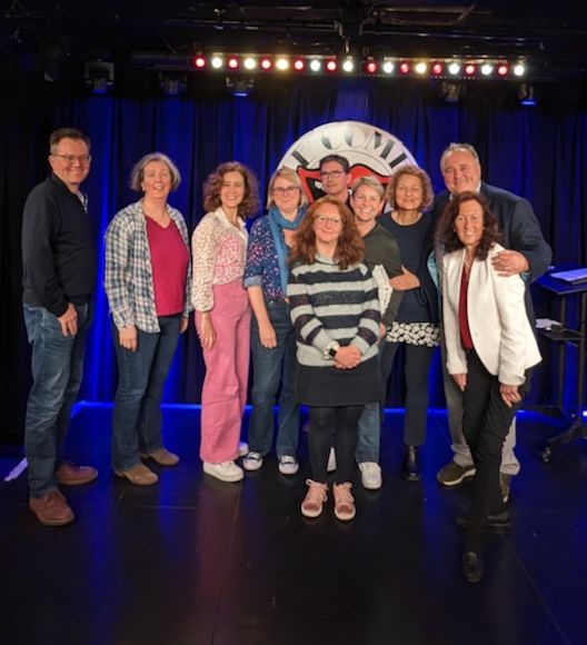 On stage at the @comedystoreuk with our Comedy Masterclass For Business Speakers workshop! 👇 If you fancy joining the next workshop on 8th June, find out more here: findyourfunny.co.uk