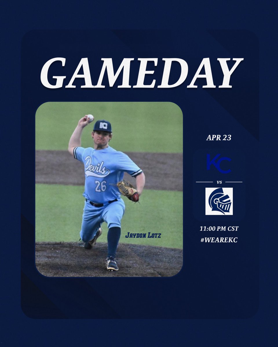 GAMEDAY 🆚 @OCCBSB ⌚️ 11:00 PM CST (DH) 📍 Centralia, IL 🏟️ Larry Smith Field 📊 Follow along on the new GameChanger app #WeareKC