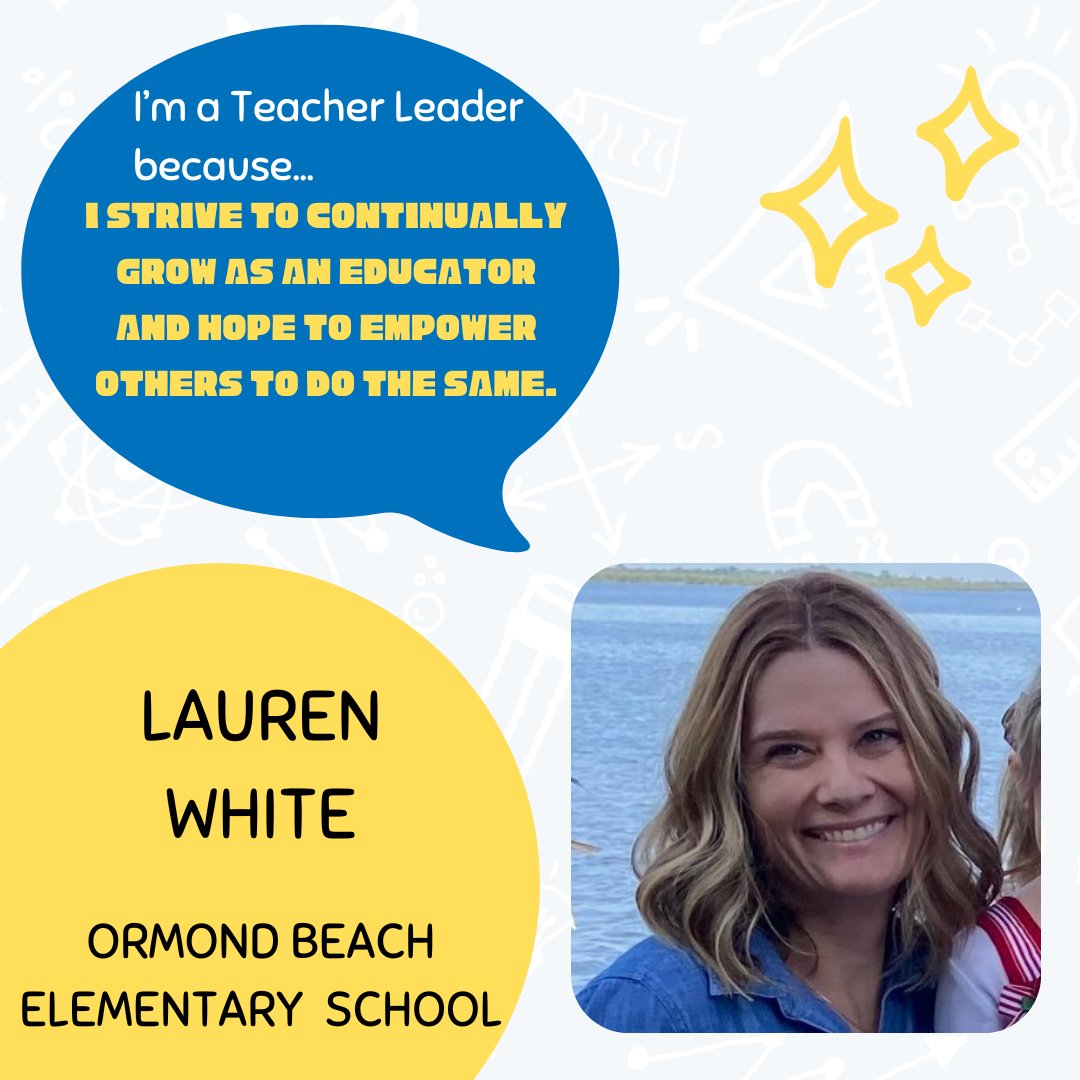 Teacher Tuesday!
Lauren White at Ormond Beach Elementary School
@OrmondBeachElem
#teachingmatters
#relationshipsmatters
#EducationalRockStar
#Mentoringmatters
#TeacherTuesday