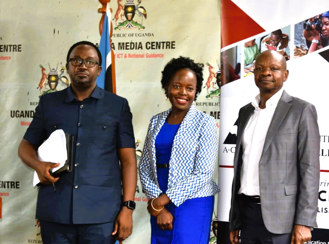 Today I did my part in building the nation: Here representing @MFAUganda with my seniors @UHRC_UGANDA commissioner @ckaheru & @ACME_Africa ED @glugalambi after the presser to announce the coming #WorldPressFreedomDay24 celebrations that takes place Every May 3rd...