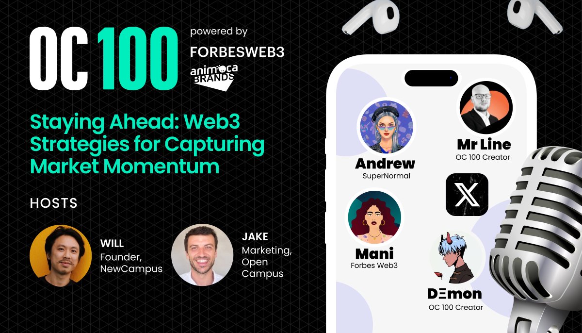 What's the secret sauce to mastering the ever-evolving Web3 meta? Join us this Wednesday at 2:30 pm UTC for a deep dive into the latest trends from project leaders @AndrewChoi5 , @Mr__Line__ , and @ToTheDemon as they share their journey and strategies for seizing momentum at…