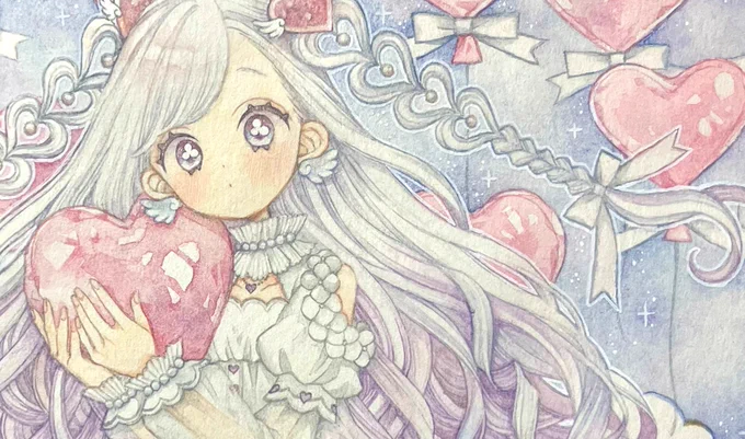 ○4/24～4/29東京 銀座 ミレージャギャラリー「キュート!」展新作1点、旧作11点で参加させて頂きます。本やグッズの物販もあります。ドローイングや旧作ミニ原画は即お持ち帰りいただけます。新作とても頑張ったので是非原画ご覧いただけたら嬉しいです!よろしくお願いいたします…! 