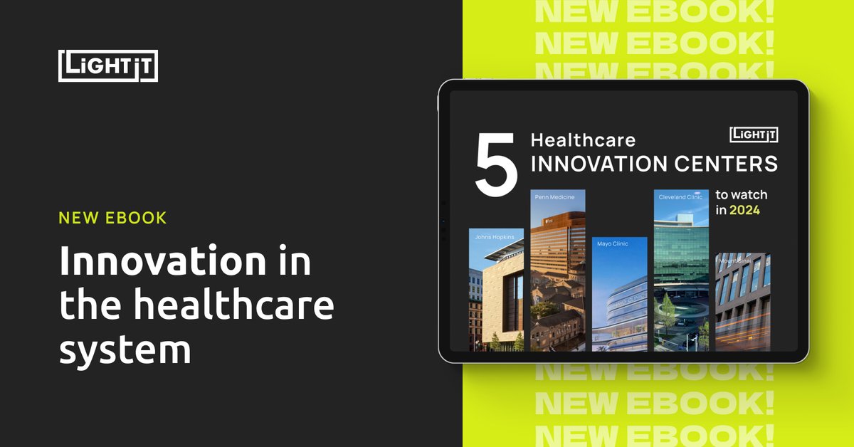 Check out our newest e-book, '5 Healthcare Innovation Centers at the Forefront of Change', to learn about  health system's #InnovationCenters, who the big players are, and what they're doing: lightit.io/healthcare-sys…

#DigitalHealth #Ebook #HealthSystems #Healthcare