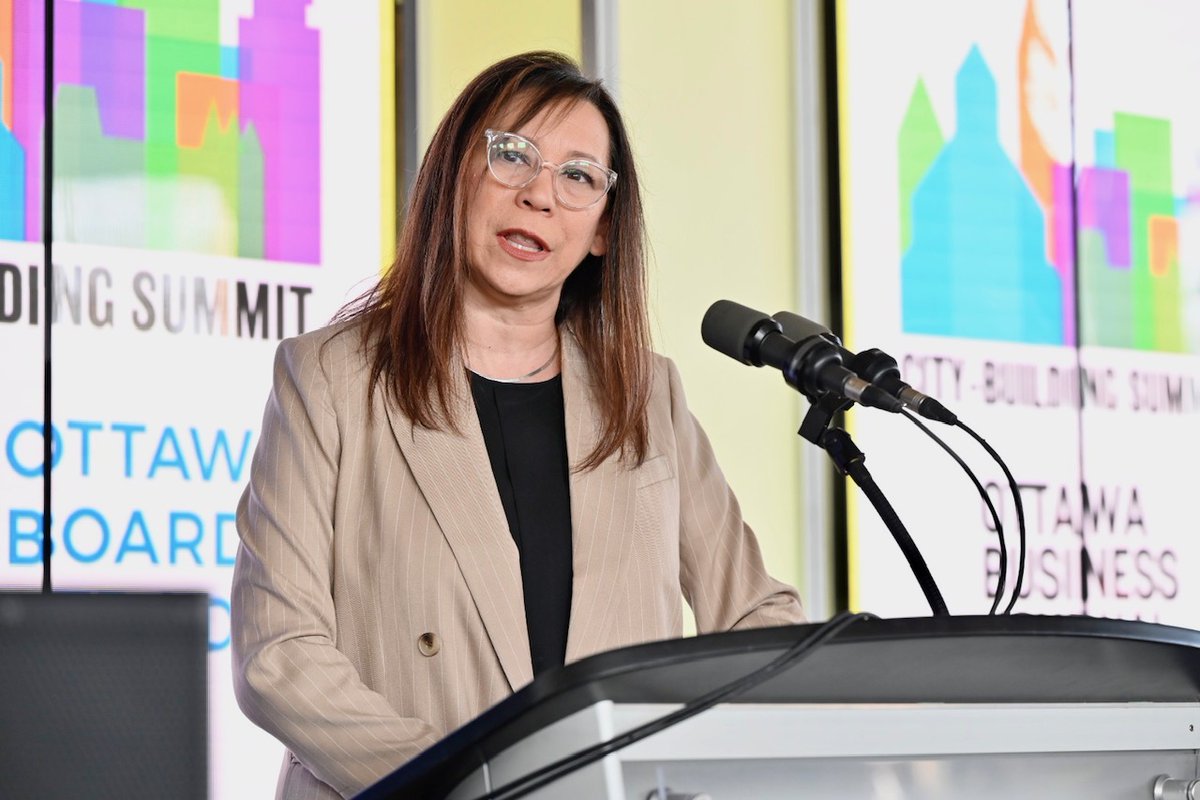 'Today's agenda was designed to highlight key conversations about a whole of community, multi faceted approach to city building.' #HappeningNow - Sueling Ching, President and CEO of #OBOT kicks off our annual #OttCityBuild Summit. #BuildUpOttawa