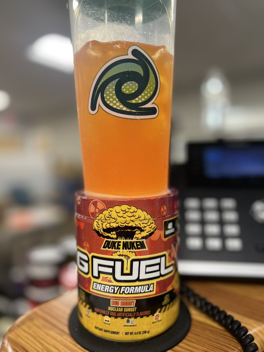 Another GIANT W flavor for @GFuelEnergy ! #GFUEL @GammaLabs #DukeNukem #EgoBoost #NuclearSunset It’s a leveled up Clickbait IMO. And that has always been a top 5 flavor for me. Add the orange to cherry/pomegranate & 💥!