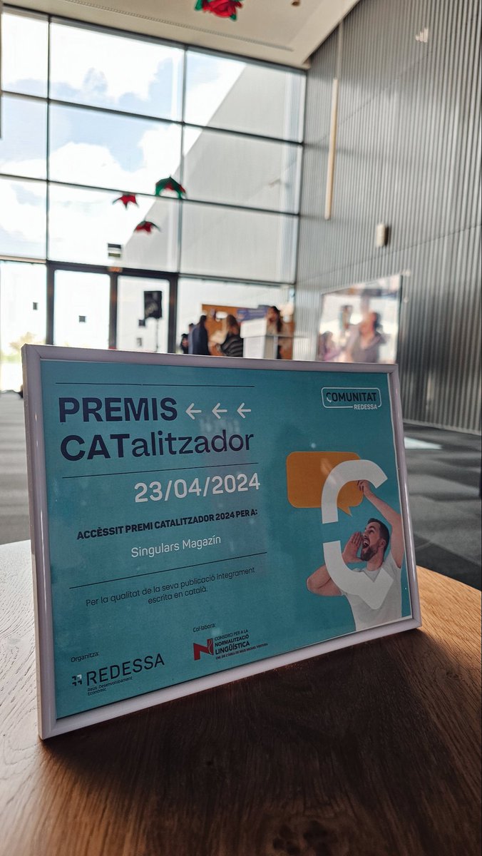 SingularsMag's tweet image. Singulars Magazín rep l'accèssit Premi Catalitzador 2024! Aquest reconeixement reforça el compromís de seguir explorant la riquesa cultural de la nostra província. 

Moltes gràcies i Bona Diada! @RedessaReus