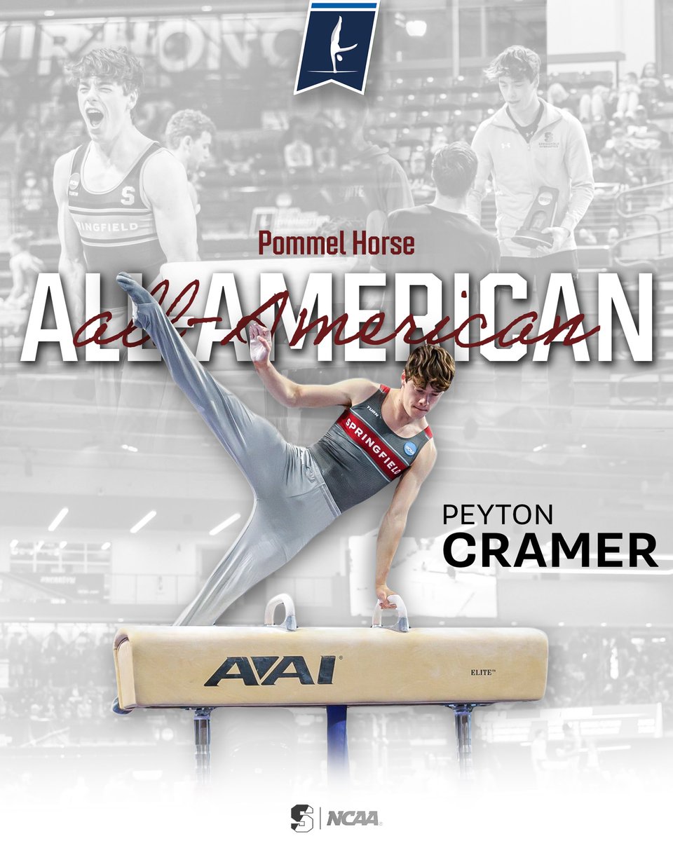 PrideMGym's tweet photo. Over the weekend First-Year Peyton Cramer became the third #springfieldcollege gymnast in the last 40 years to earn All-American honors at the Division I NCAA Gymnastics Championships! 

#gymnastics #ncaagymnastics #scpridescfight https://t.co/GdzKGVAjhs