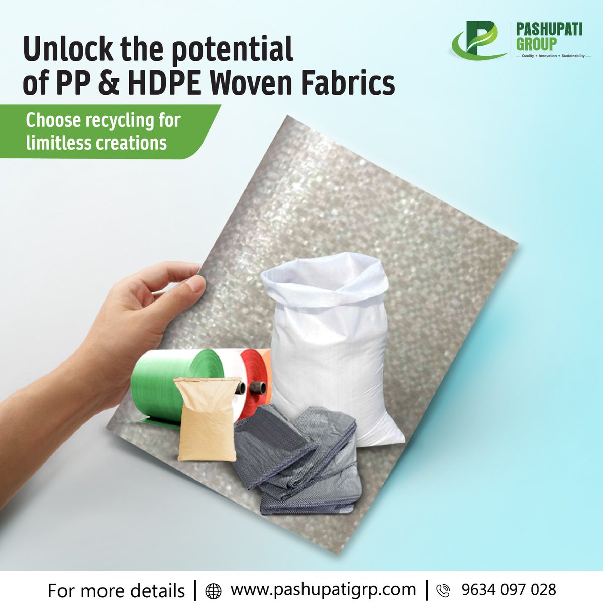 Unlocking innovation and sustainability with Pashupati. Revolutionize PP & HDPE Woven Fabrics. Choose recycling for a future of endless possibilities. Let's create earth-nurturing fertilizers together.

#recycling #HDPE #ppwovenfabric #pashupatigroup #Plasticwasterecycling