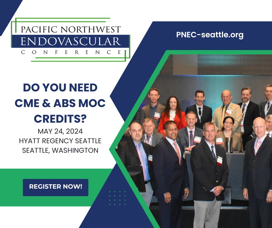 Earn CME and ABS MOC credits at #PNEC2024 register online at pnec-seattle.org to secure your spot! See you May 24 in Seattle! #vascular #endovascular #aortaed #aortic #fellows #alliedhealth #surgery #nurse