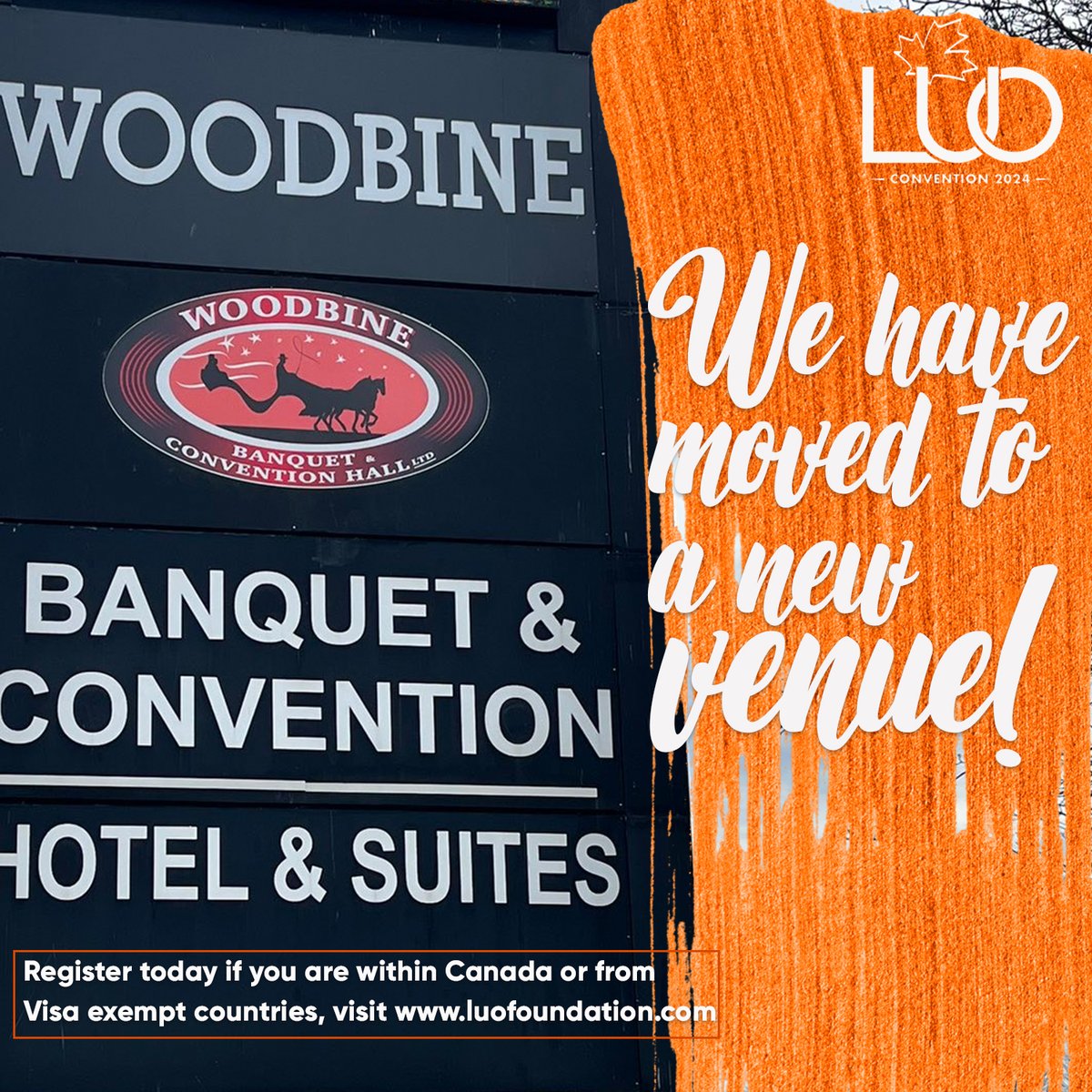 We have moved to a new venue!

Join us with your friends for a 3 days fun loving event at Woodbine banquet and convention hall in Etobicoke, Ontario. Register today if you are within Canada or from Visa exempt countries,
visit con.luofoundation.org/events/luo-con… 
#luoconvention2024