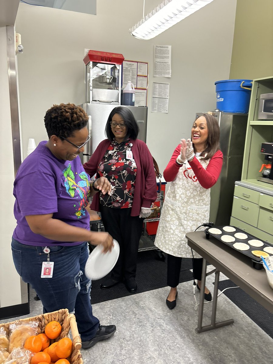 What a great bus driver appreciation day! Na’Keya drove her first solo route today for Crosby ISD! She came back to surprise pancakes 🥞! Way to go! #movingforward #busdriverappreciation