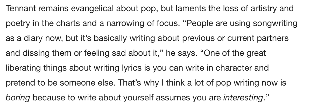 no one talks about pop music better than Neil Tennant