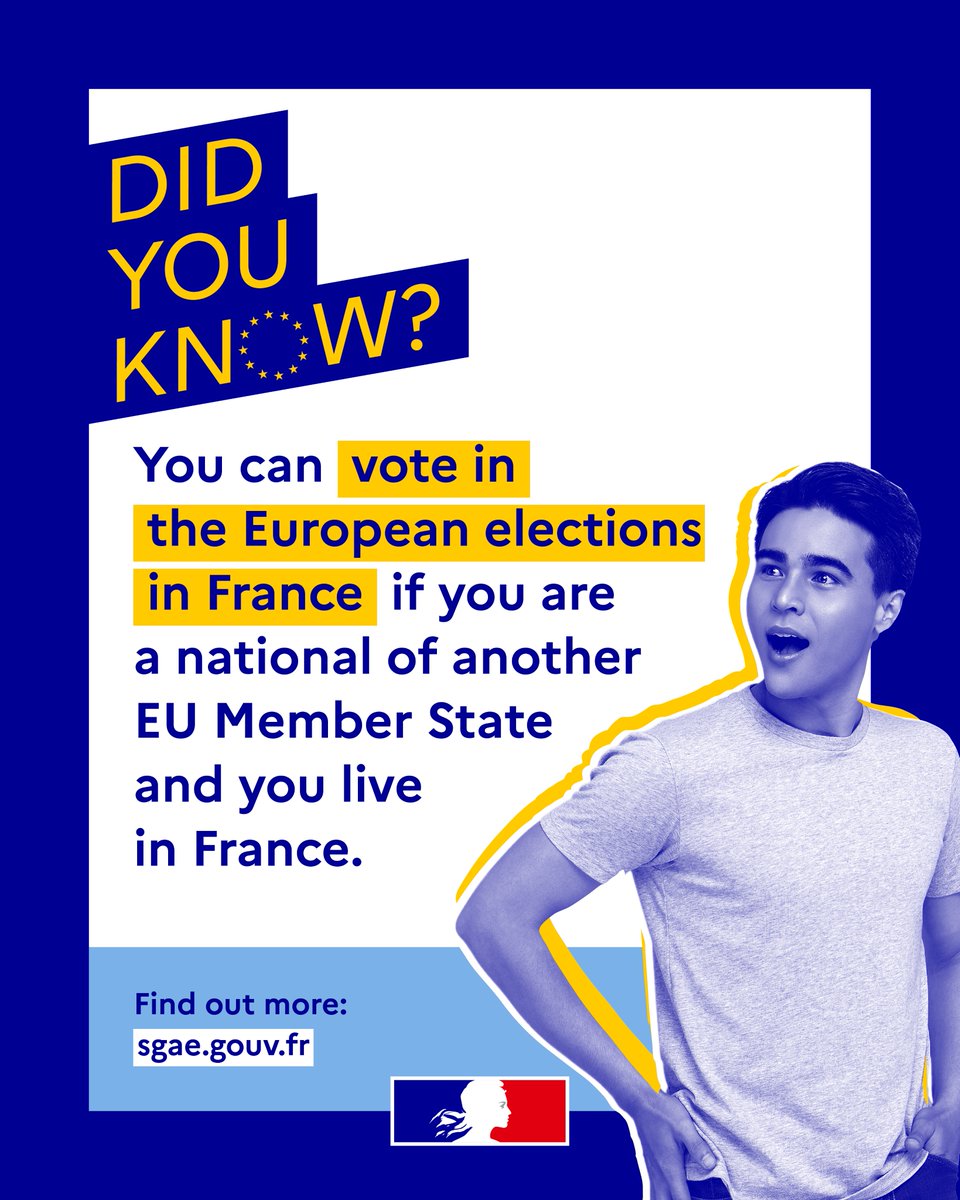 🇪🇺 Europe has a tangible impact on our daily lives. 🗳️Find out how to vote as an EU citizen in France here👇service-public.fr/particuliers/v… #EuropeanElections2024