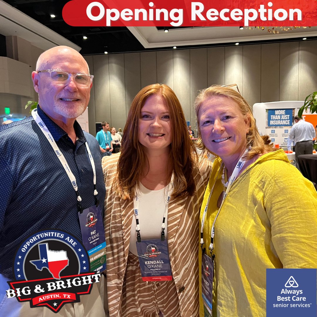 Team San Antonio bonds with their daughter who happened to be in attendance representing @Polsinelli, a conference sponsor, at the Always Best Care Conference Opening Reception! Cheers!

#BiggerAndBrighterInTexas #AlwaysBestCareConference #Austin #ATX #Conference #SeniorServices