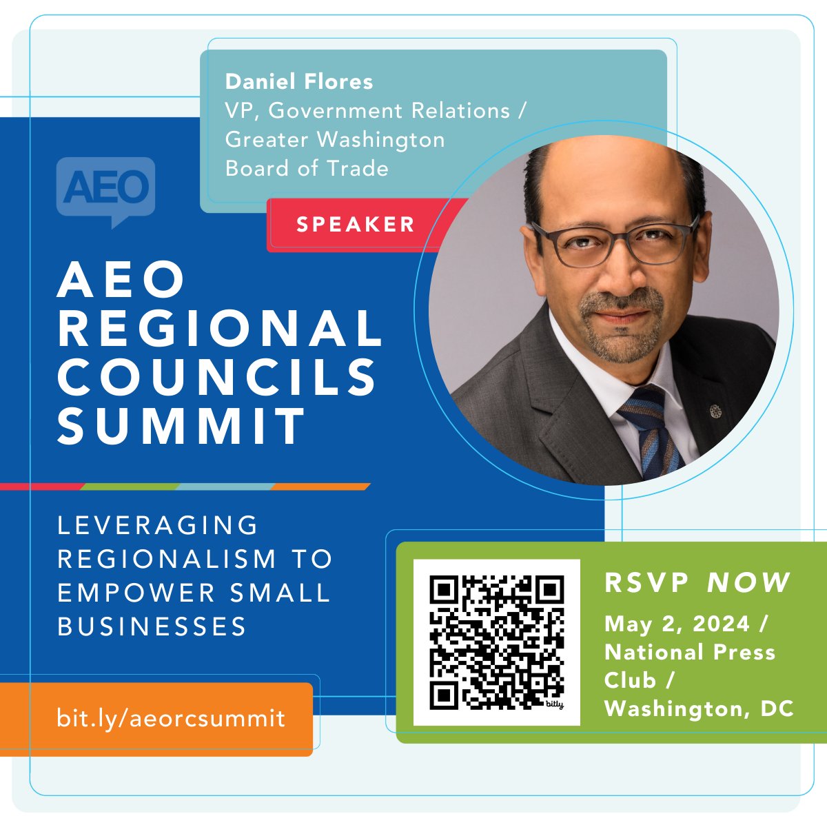 We look forward to having our Vice President of Government Relations, Daniel Flores, be a part of AEO's Regional Councils Summit at the National Press Club on May 2. Learn more about attending here: bit.ly/3weZdnU