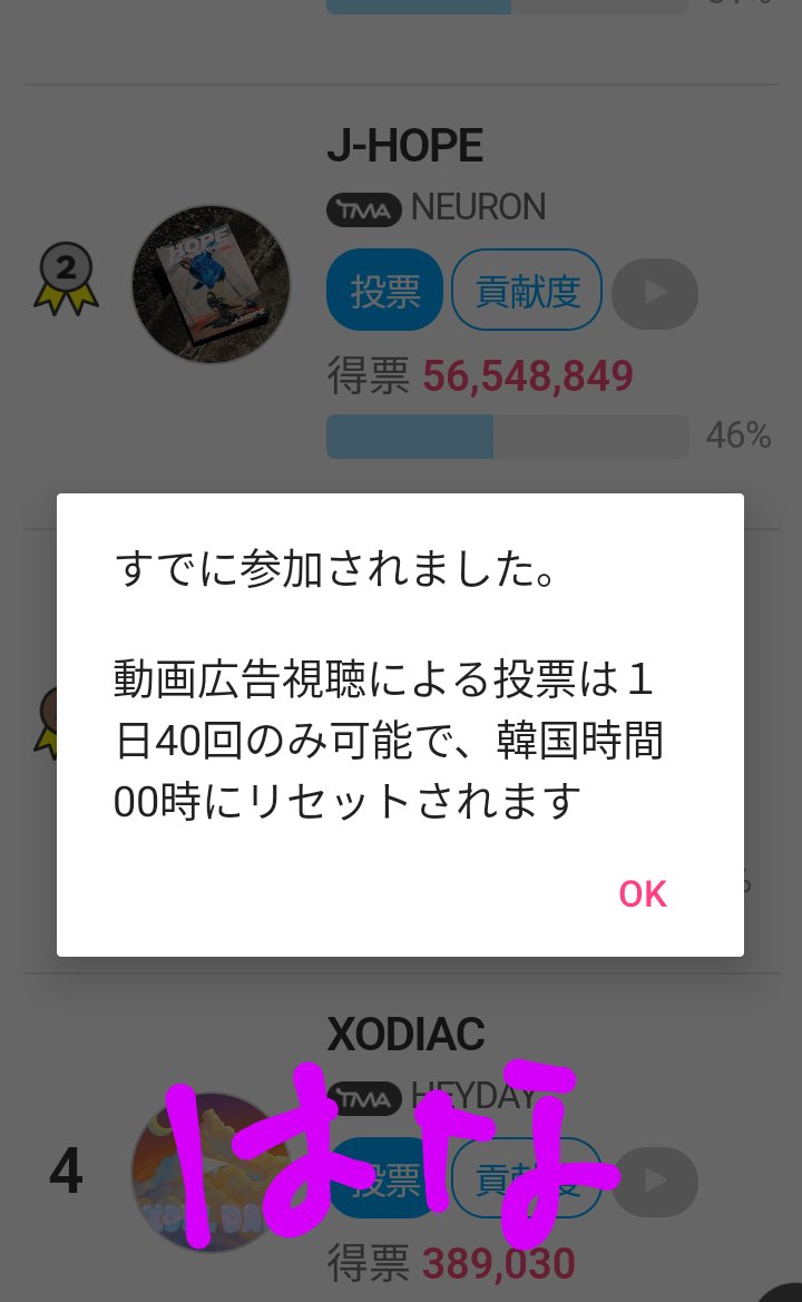 @supportforjhope 今日も一斉投票に参加できなかったけど完走しました🔥 みなさんの努力が広まって、徐々に賛同してくださる方が増えていることが実感できて嬉しいです❗ぜひ実績につなげたい🔥 #HOPE_ON_THE_STREET #HOPE_ON_THE_STREET_VOL_1 #제이홉 #홉온스 #방탄소년단제이홉 #BTSJhope #jhope_NEURON #jhope っ