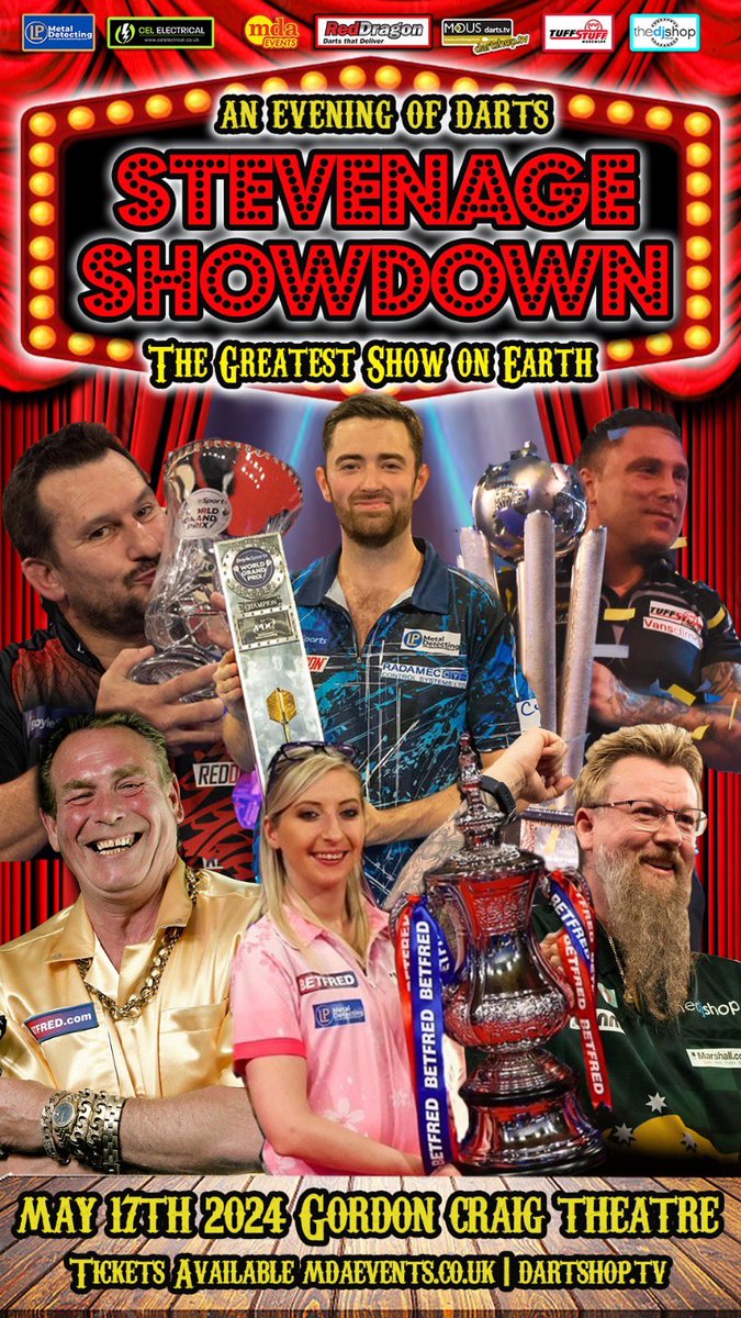 What a night this is going to be get your tickets 👇🏻👇🏻 gordon-craig.co.uk/stevenage-dart… 🎯🎯