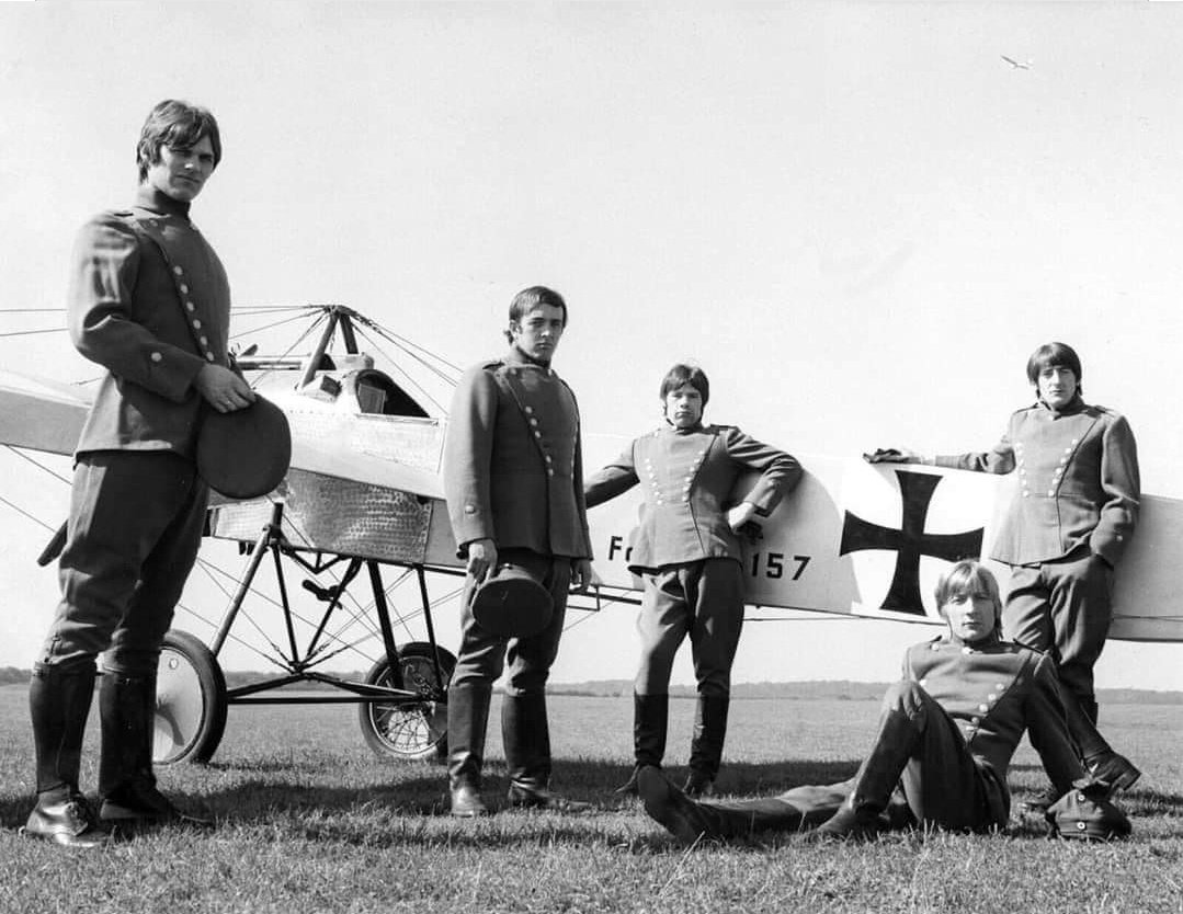 The Action on the set of The Blue Max, Weston Aerodrome, Backweston, Ireland 1966