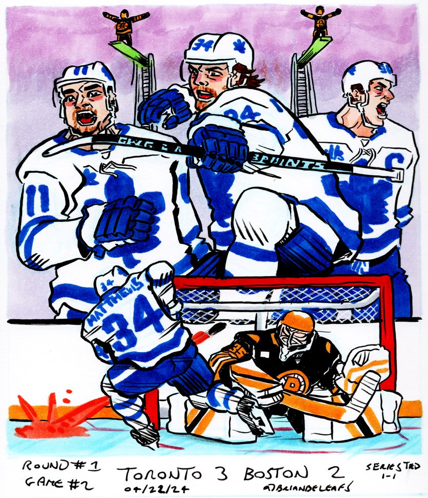 Round 1, Game 2. Toronto 3 V Boston 2 #TorontoMapleLeafs #LeafsForever    #LeafsNation #GoLeafsGo #AustonMatthews #Papi #PapiLegend #JohnTavares #MaxDomi #Divers