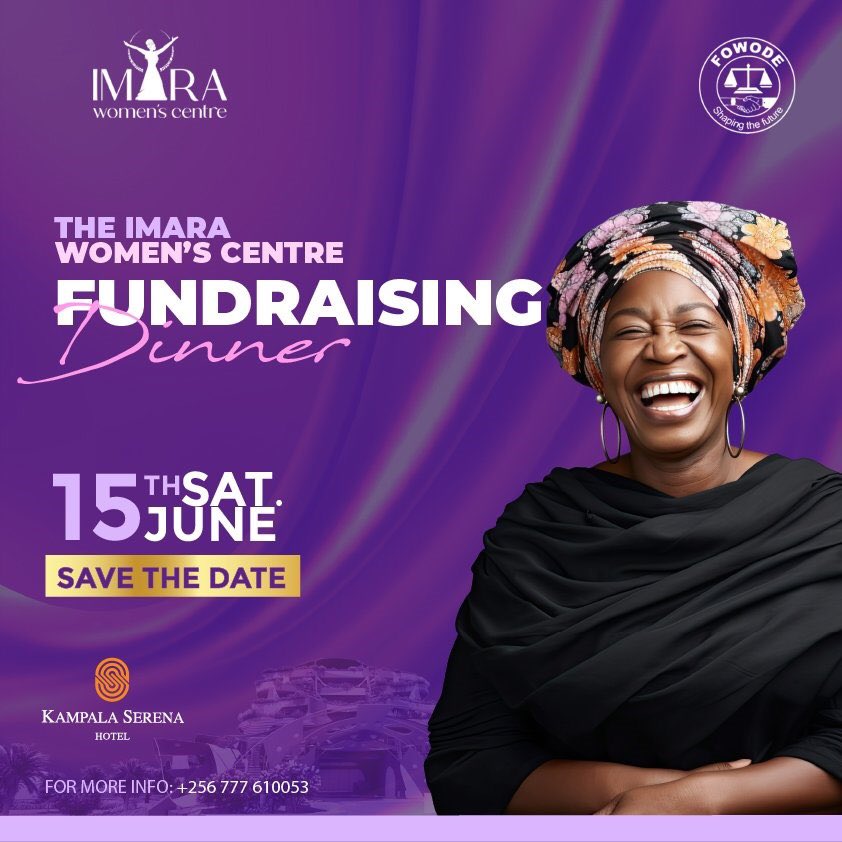 THE IMARA WOMEN’s CENTRE FUNDRAISING DINNER Is around the corner this June 15th. You can all be part of this great initiative by @FOWODE_UGANDA and be part of a space that contributes to making lives of mothers,aunties,sisters,wives and grandmothers Centre and safe space.