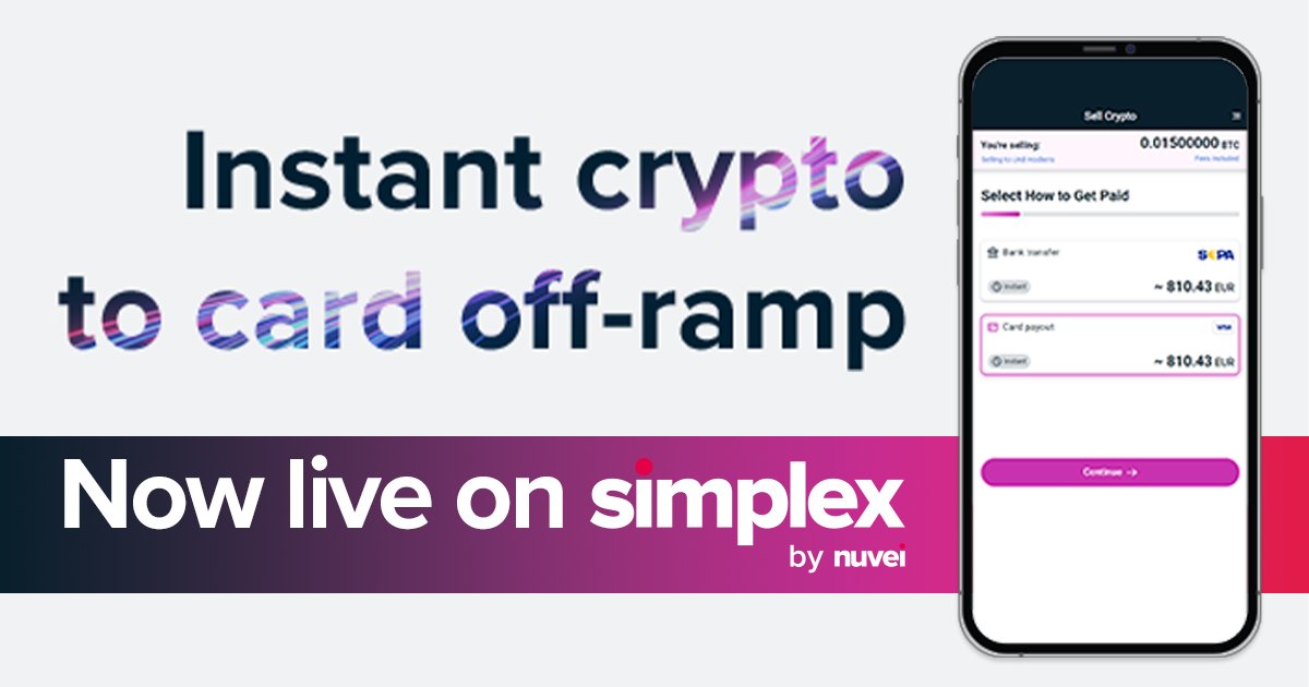 Simplex's new crypto off-ramp to cards solution is now live. Move your crypto to your bank card, anytime, anywhere. Start enjoying smoother, faster transactions today💳 Read the full details here: simplex.com/crypto-off-ram…