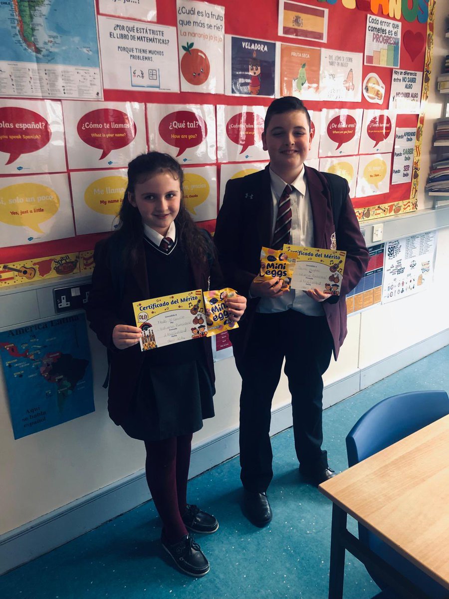 SpanishSPHS's tweet photo. Congratulations to the following amazing Year 8 pupils for all of their fantastic work in Term 2 Spanish! 👏🏻 🇪🇸 

Medb Mc Conville and Daithi Hughes 895

Ryan Mc Donnell and Eilidh O’Connor 816

Ethan Salinger (Isabella Mc Parland not pictured) 825 https://t.co/oSKtInzBxe