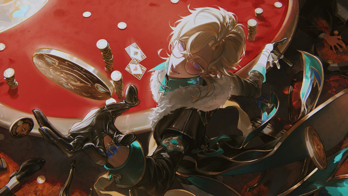 Eggggg959D's tweet image. "𝒲𝒶𝓉𝒸𝒽 𝓎𝑜𝓊𝓇 𝒽𝑒𝒶𝒹!"

Excited to have been invited to create an illustration of Aventurine. #HonkaiStarRail #Aventurine
