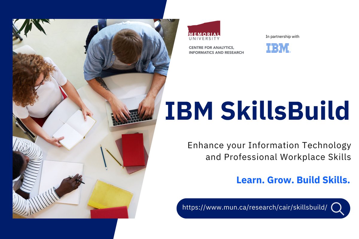 Thanks to a partnership with @IBM, the @MemorialU community can access a free, digital training program, #IBMSkillsBuild! Read more in the Gazette: gazette.mun.ca/teaching-and-l…